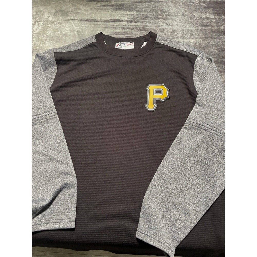 Majestic MLB Therma Base Pittsburgh Pirates Long Sleeve Shirt XL Black/Gray